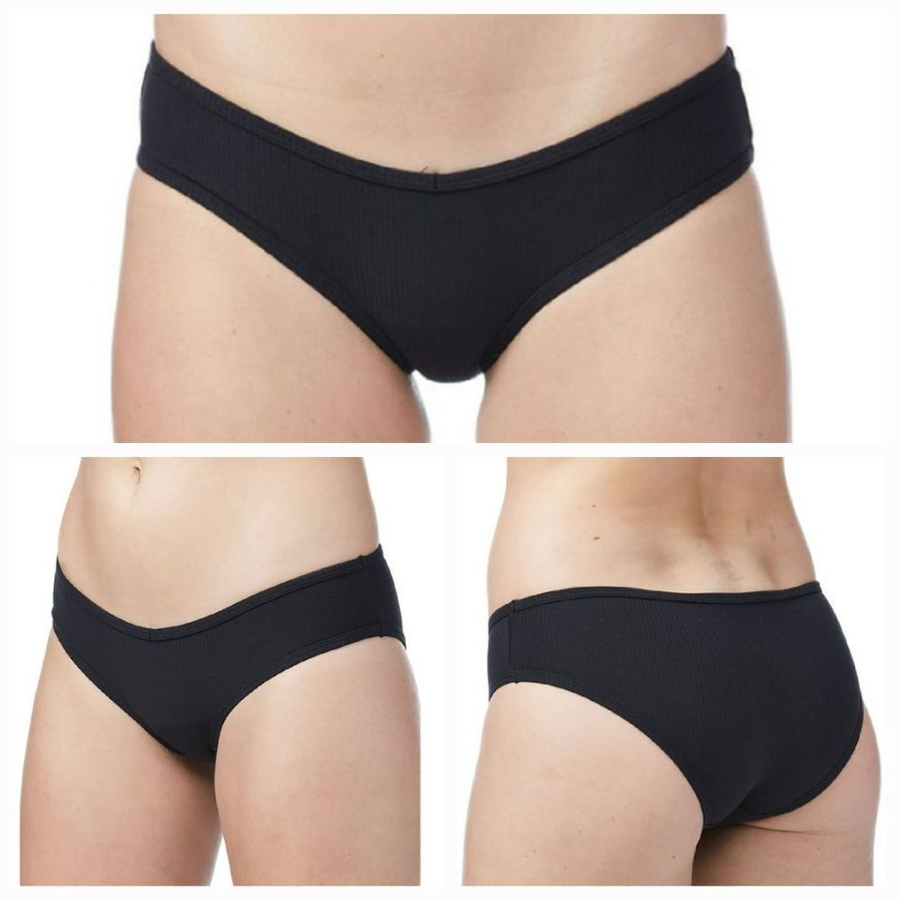 🔺️NWT Black Soot Cotton Ribbed Cheeky Panties Small